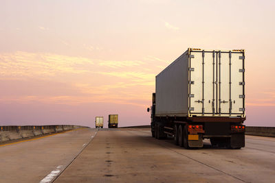 View of truck on road