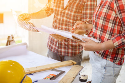 People working on table
