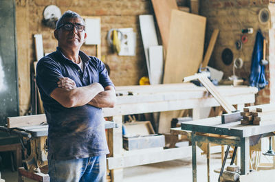 Man working on table