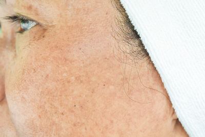 Close-up of man with eyes closed