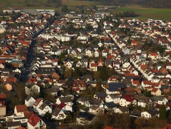 High angle shot of townscape