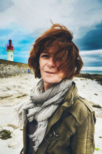 Portrait of woman on beach