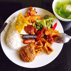 Close-up of food served in plate