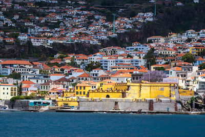 Aerial view of buildings in city