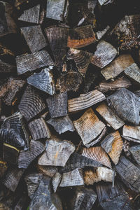 Full frame shot of logs