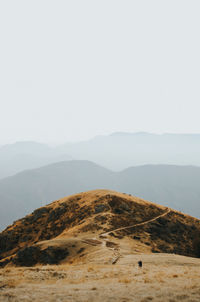 Scenic view of mountains against clear sky