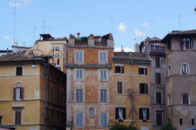 Low angle view of buildings in city