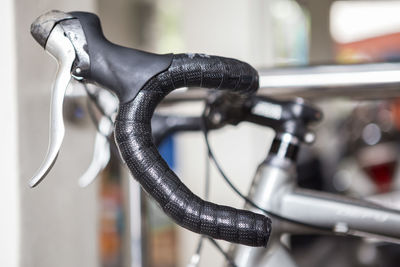 Close-up of black and bicycle