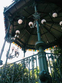 Low angle view of illuminated light against sky