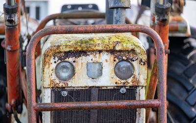 White rusty vintage tractor from 1971