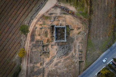 High angle view of old building