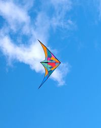 Low angle view of flag against sky