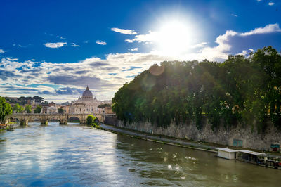 View of river with buildings in background