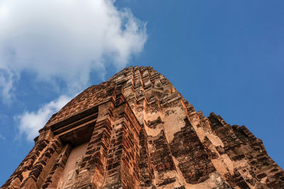 Low angle view of temple building against sky