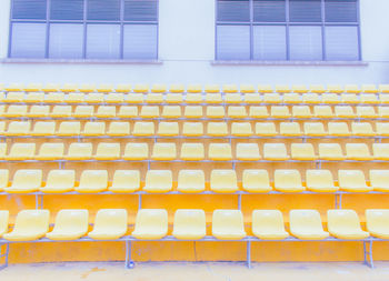 Empty chairs in office building