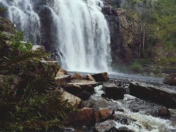 Scenic view of waterfall