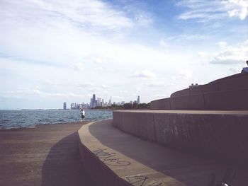 View of sea against cloudy sky