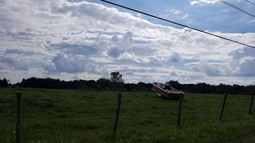 Scenic view of field against sky