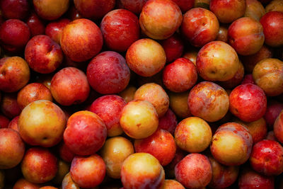 Full frame shot of apples in market