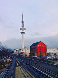 Railroad tracks in city