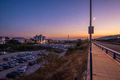 Beautiful avenue view of nerja city at dusk