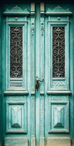 Closed door of old building