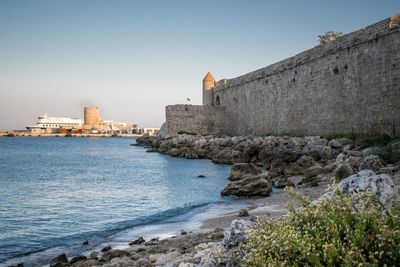 View of fort against sea