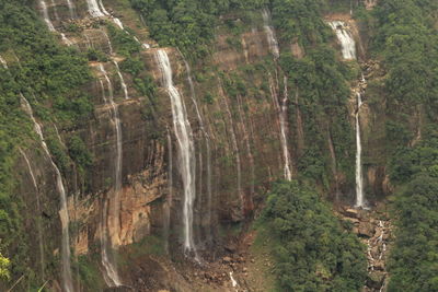 Scenic view of seven waterfall in north east india...meghalayan falls.