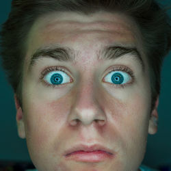 Close-up portrait of teenage boy