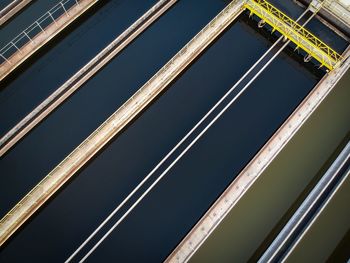 High angle view of water treatment facility