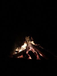 Close-up of bonfire at night