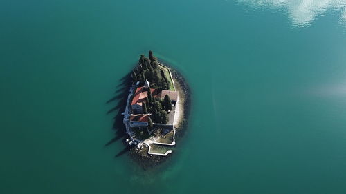High angle view of island during sunny day