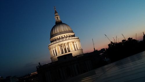 Low angle view of building against clear sky