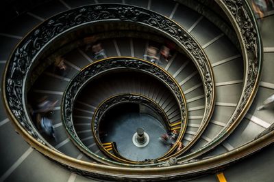 Low angle view of spiral staircase