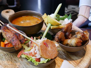 Close-up of food on table