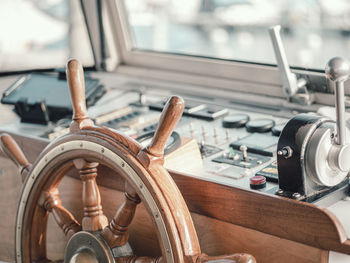 High angle view of sailboat in sea