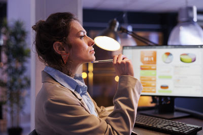 Businesswoman using mobile phone