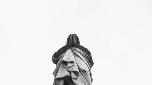 Low angle view of statue against clear sky