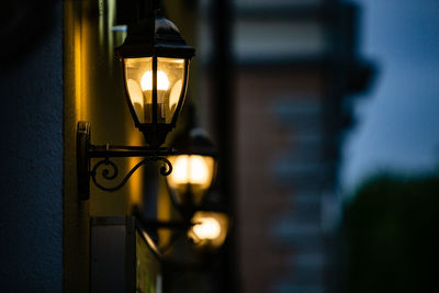 Close-up of illuminated light bulb