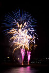 Fireworks display at night