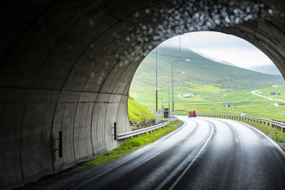 Road passing through tunnel