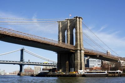 Low angle view of brooklyn bridge