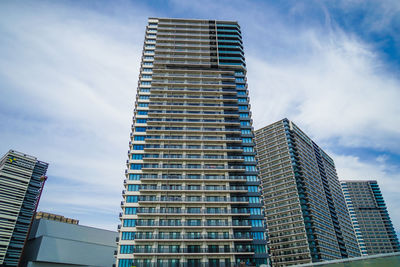 Low angle view of modern building against sky