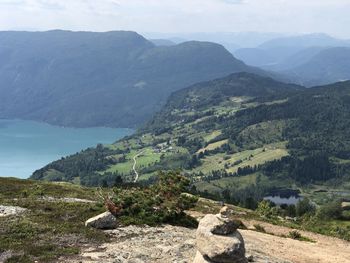 Scenic view of mountains against sky