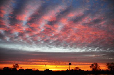 Scenic view of dramatic sky during sunset