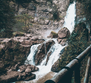 Scenic view of waterfall in forest