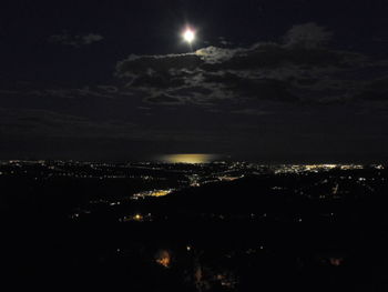 Illuminated cityscape at night