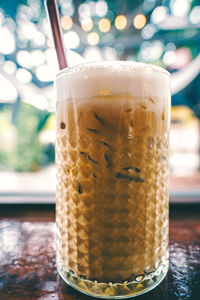 Close-up of drink on table