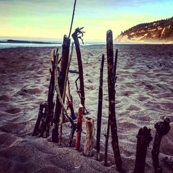 Scenic view of sea at sunset