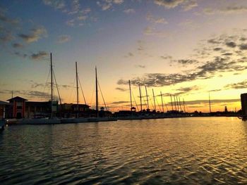 Scenic view of sea at sunset